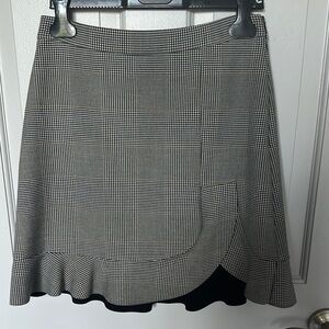 Zara Black and White Plaid Skirt